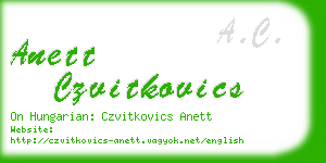 anett czvitkovics business card